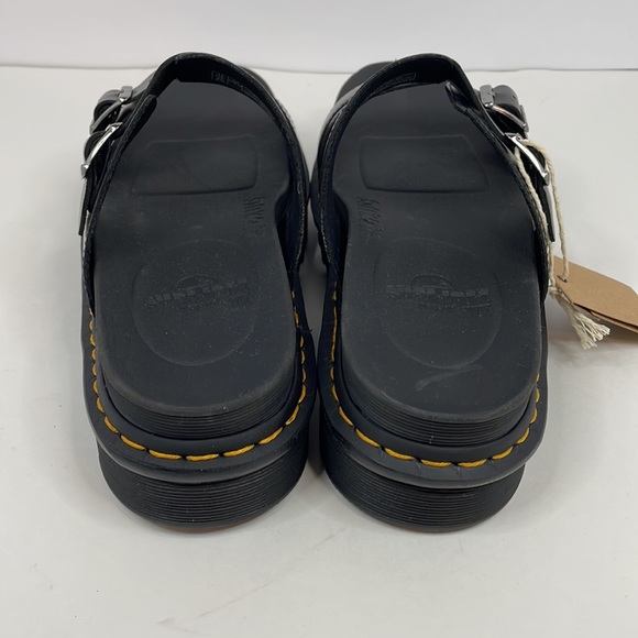 New Men’s Black Dr. Martens Myles Brando Leather Buckle Slide Sandals Size 12 - Picture 4 of 12